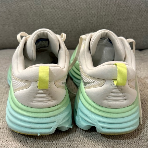 Hoka one one Bondi 8 Women's White and Mint Athletic Shoes size 10B - Picture 4 of 7